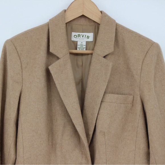 ORVIS Blazer Suit Jack Wool Tan Camel Hair Size 12 - Picture 6 of 10